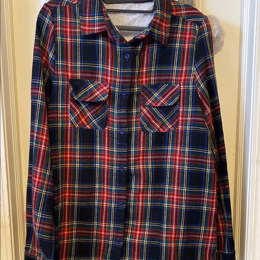 Plaid flannel shacket